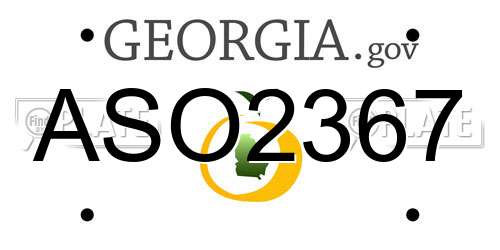 ASO2367 Georgia License Plate