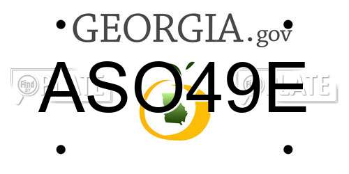 ASO49E Georgia License Plate