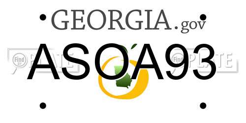 ASOA93 Georgia License Plate
