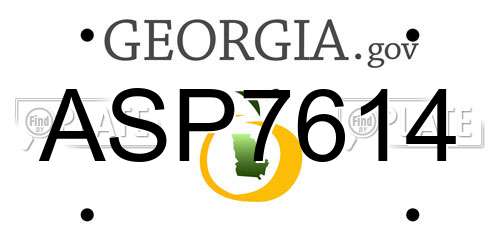 ASP7614 Georgia License Plate