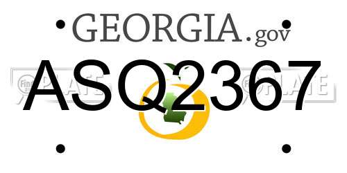 ASQ2367 Georgia License Plate