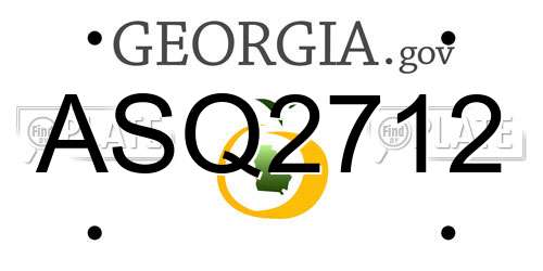 ASQ2712 Georgia License Plate