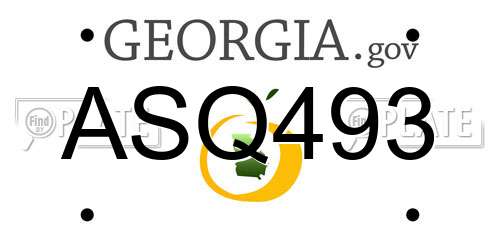 ASQ493 Georgia License Plate