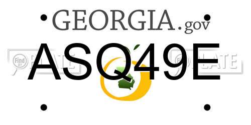 ASQ49E Georgia License Plate