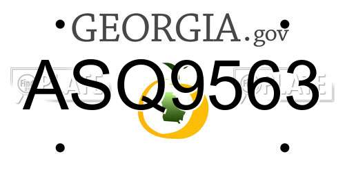 ASQ9563 Georgia License Plate