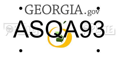 ASQA93 Georgia License Plate