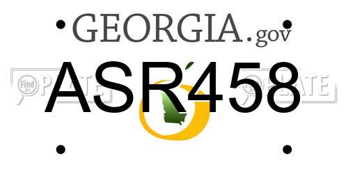 ASR458 Georgia License Plate