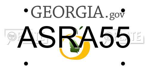 ASRA55 Georgia License Plate