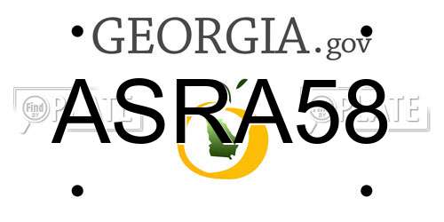 ASRA58 Georgia License Plate