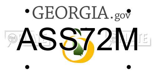 ASS72M Georgia License Plate