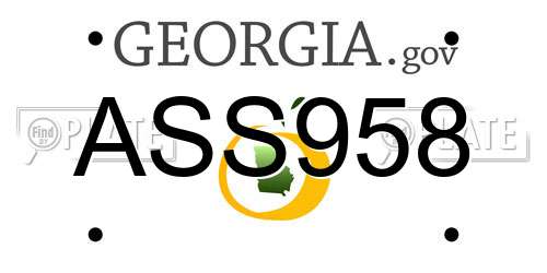 ASS958 Georgia License Plate