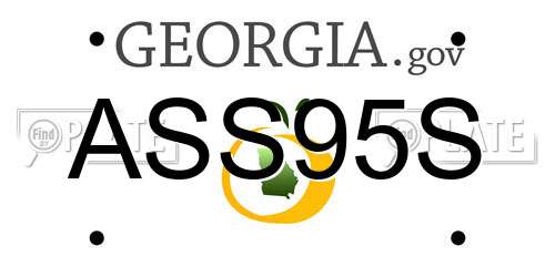 ASS95S Georgia License Plate
