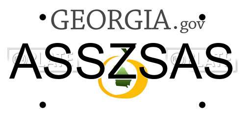 ASSZSAS Georgia License Plate