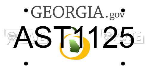 AST1125 Georgia License Plate