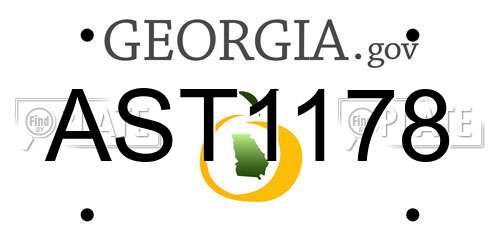 AST1178 Georgia License Plate