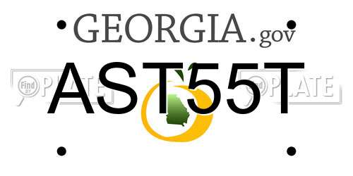 AST55T Georgia License Plate