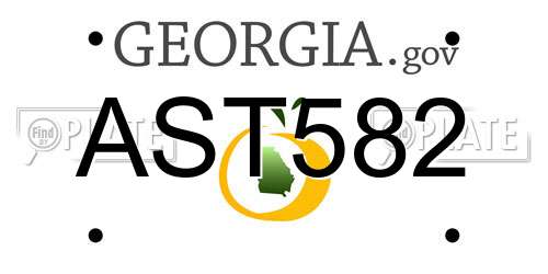 AST582 Georgia License Plate