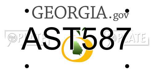 AST587 Georgia License Plate