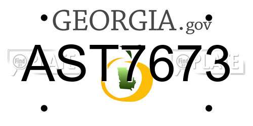 AST7673 Georgia License Plate