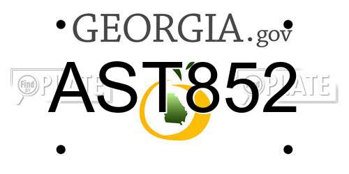 AST852 Georgia License Plate