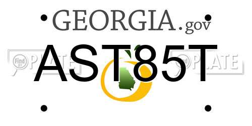 AST85T Georgia License Plate