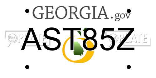 AST85Z Georgia License Plate
