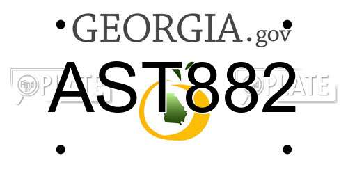 AST882 Georgia License Plate