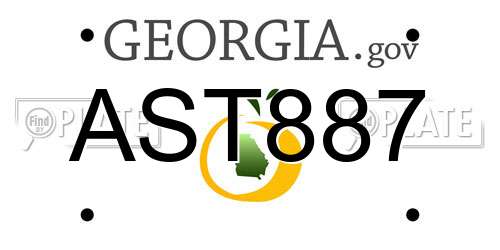 AST887 Georgia License Plate