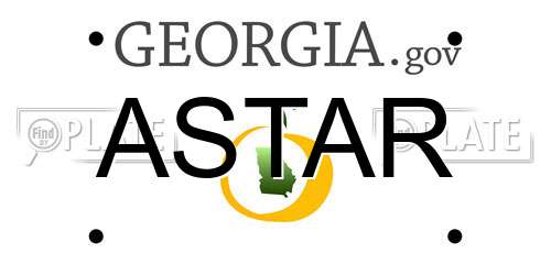 ASTAR Georgia License Plate