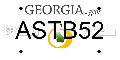ASTB52 Georgia License Plate