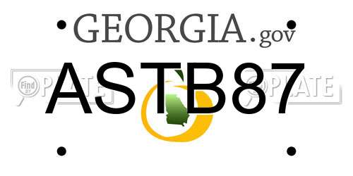 ASTB87 Georgia License Plate