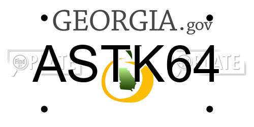 ASTK64 Georgia License Plate