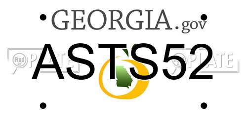 ASTS52 Georgia License Plate