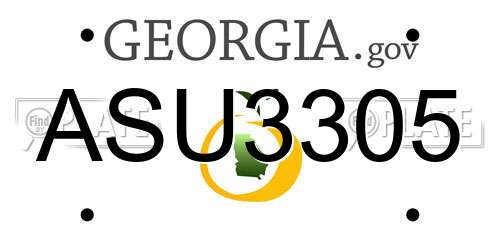 ASU3305 Georgia License Plate
