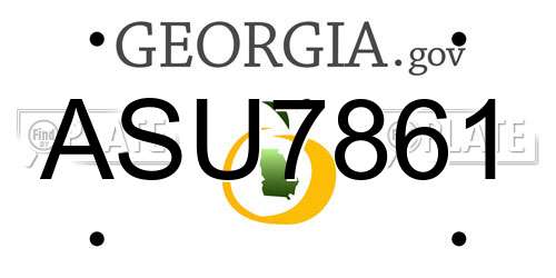 ASU7861 Georgia License Plate