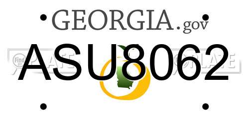 ASU8062 Georgia License Plate