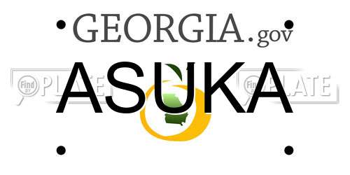 ASUKA Georgia License Plate