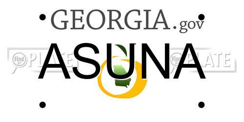 ASUNA Georgia License Plate