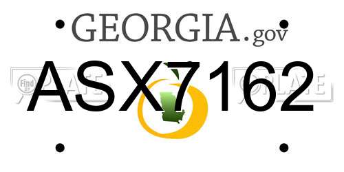 ASX7162 Georgia License Plate