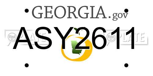 ASY2611 Georgia License Plate