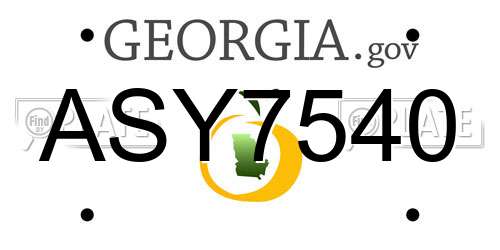 ASY7540 Georgia License Plate