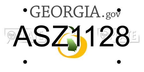 ASZ1128 Georgia License Plate
