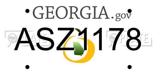 ASZ1178 Georgia License Plate