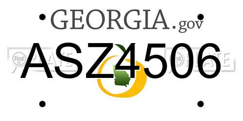 ASZ4506 Georgia License Plate