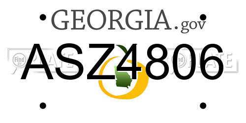 ASZ4806 Georgia License Plate