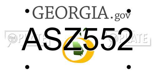 ASZ552 Georgia License Plate