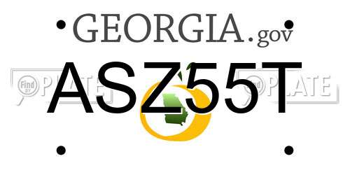 ASZ55T Georgia License Plate