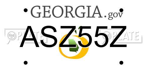 ASZ55Z Georgia License Plate