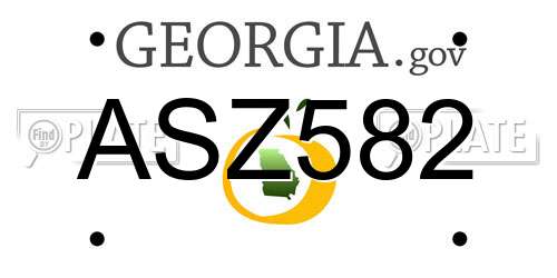 ASZ582 Georgia License Plate
