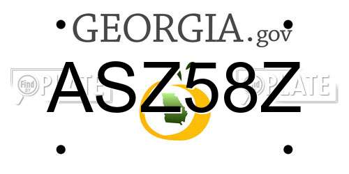 ASZ58Z Georgia License Plate